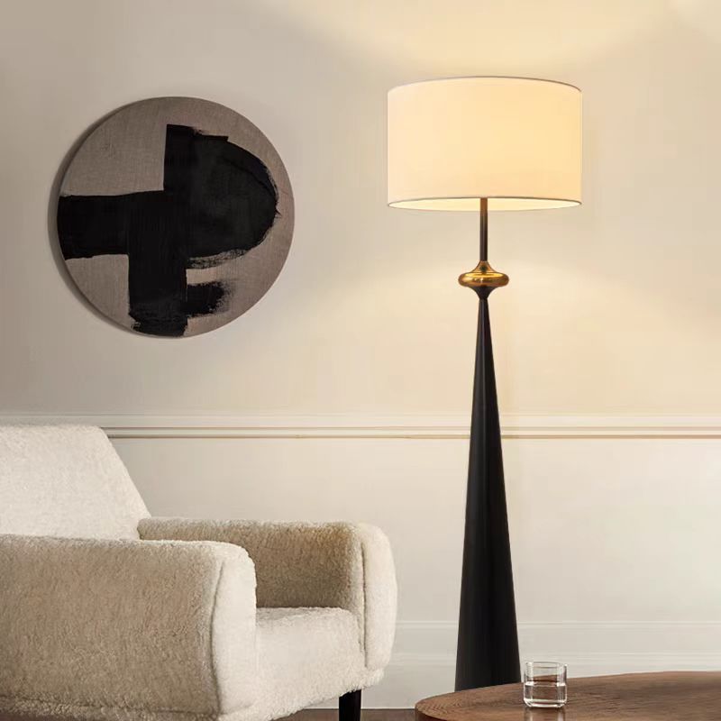 Contemporary Nordic Fabric Iron Column Floor Lamp