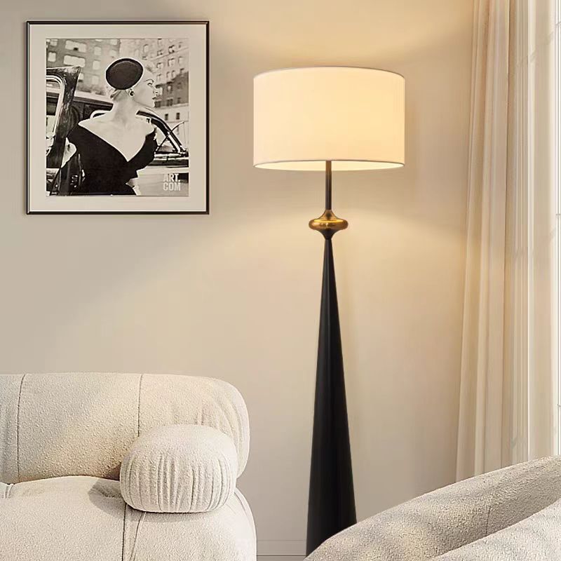 Contemporary Nordic Fabric Iron Column Floor Lamp