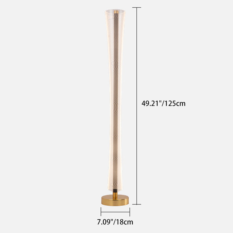 Aluminum Iron Acrylic Tower Floor Lamp