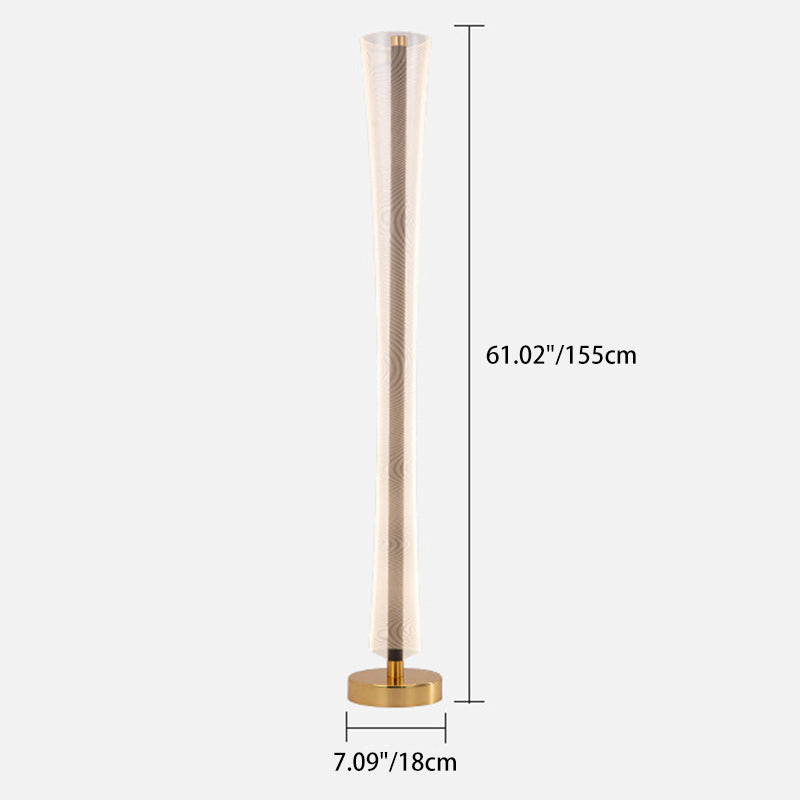 Aluminum Iron Acrylic Tower Floor Lamp