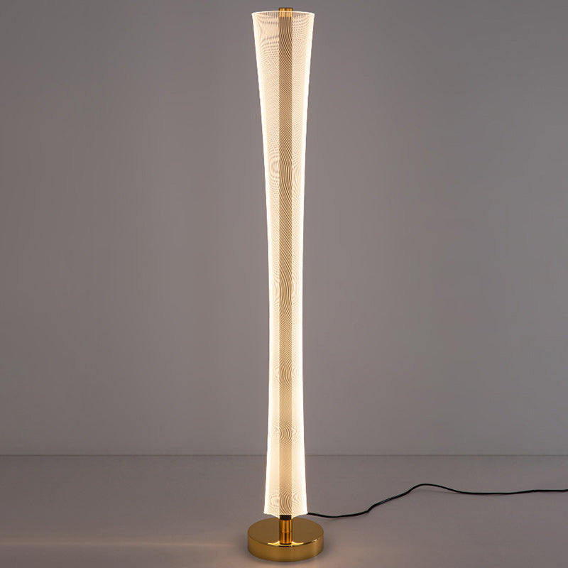 Aluminum Iron Acrylic Tower Floor Lamp