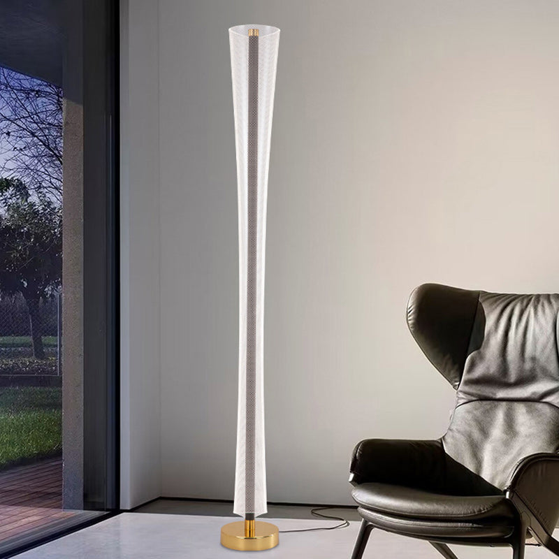 Aluminum Iron Acrylic Tower Floor Lamp