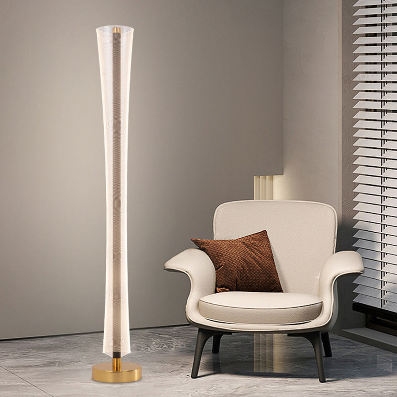 Aluminum Iron Acrylic Tower Floor Lamp