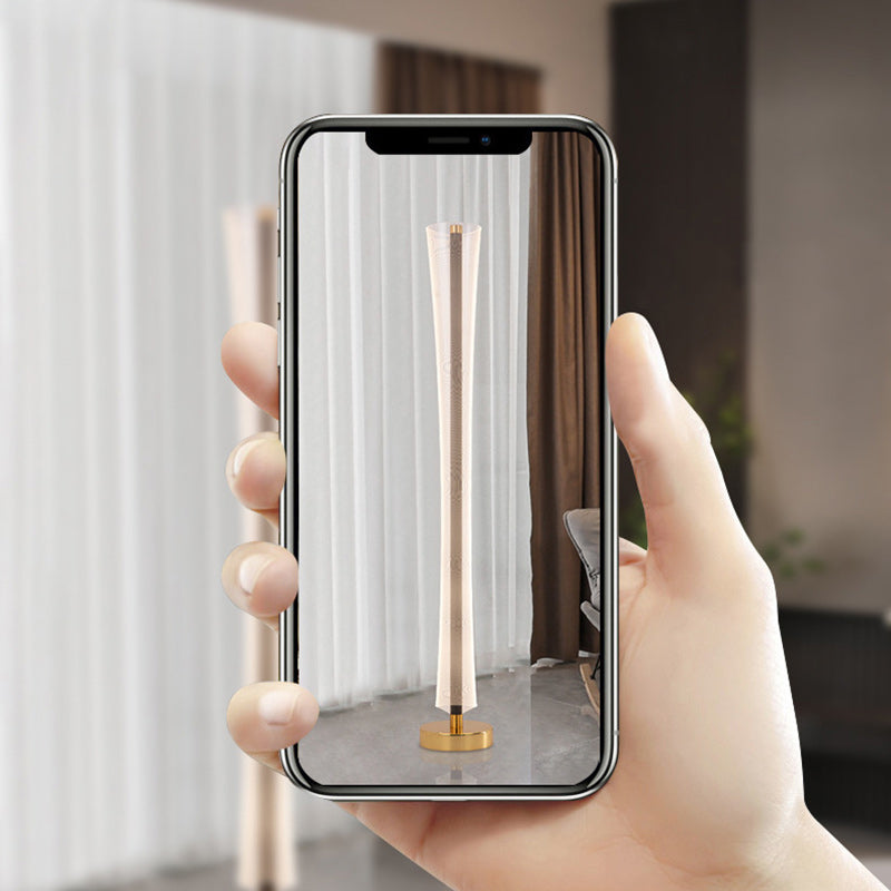 Aluminum Iron Acrylic Tower Floor Lamp