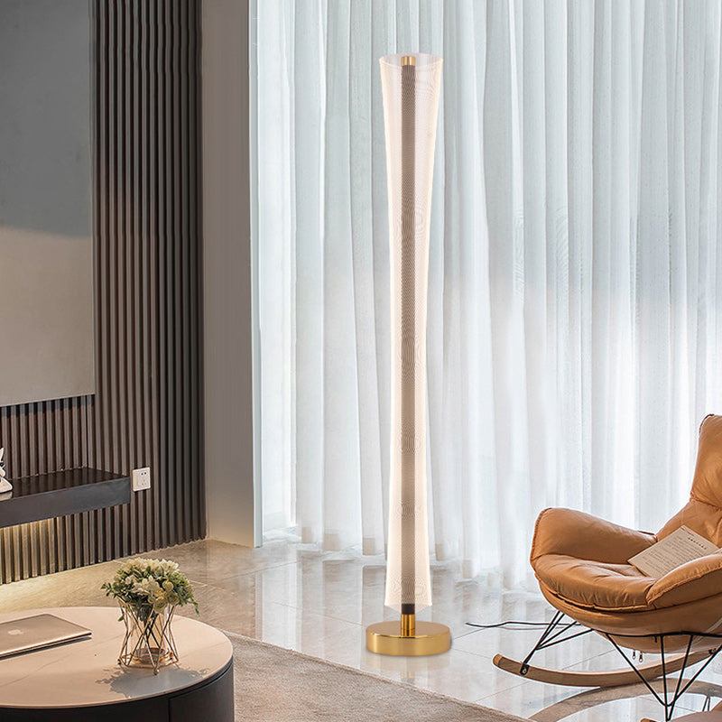 Aluminum Iron Acrylic Tower Floor Lamp