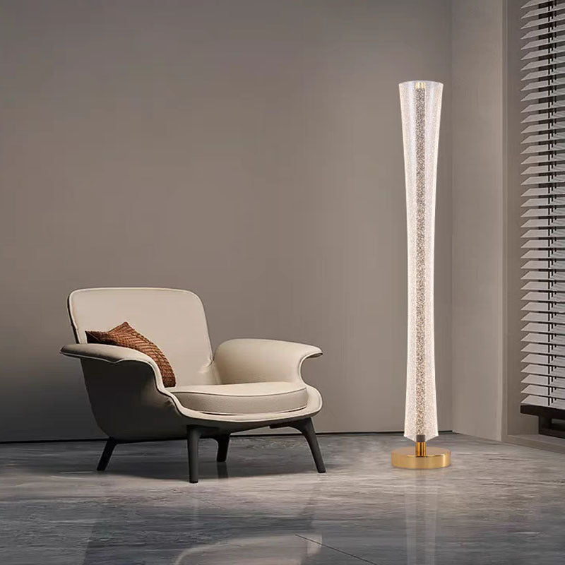 Aluminum Iron Acrylic Tower Floor Lamp