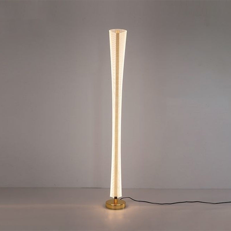 Aluminum Iron Acrylic Tower Floor Lamp