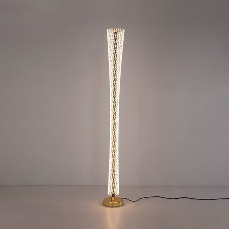 Aluminum Iron Acrylic Tower Floor Lamp