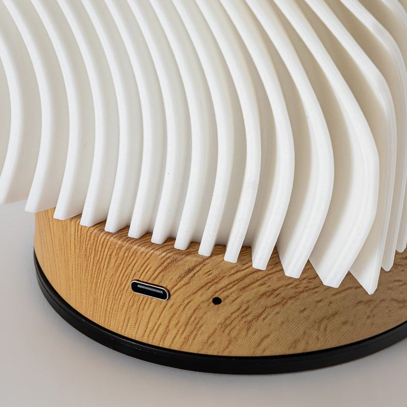 Rechargeable Acrylic Wood Cylinder Table Lamp