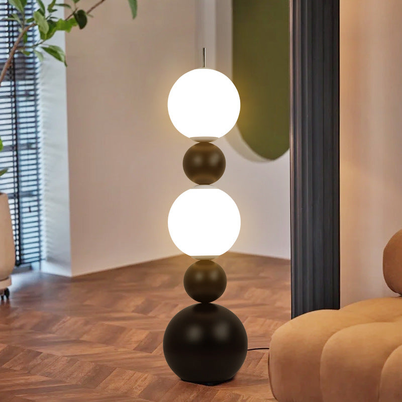 Iron Acrylic Gourd-Shaped Ball Floor Lamp