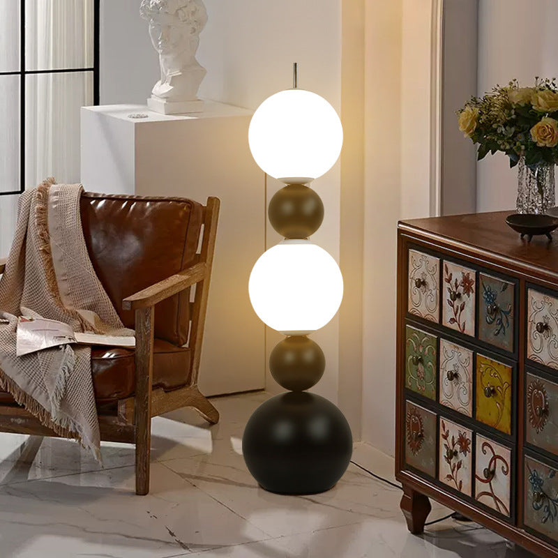 Iron Acrylic Gourd-Shaped Ball Floor Lamp