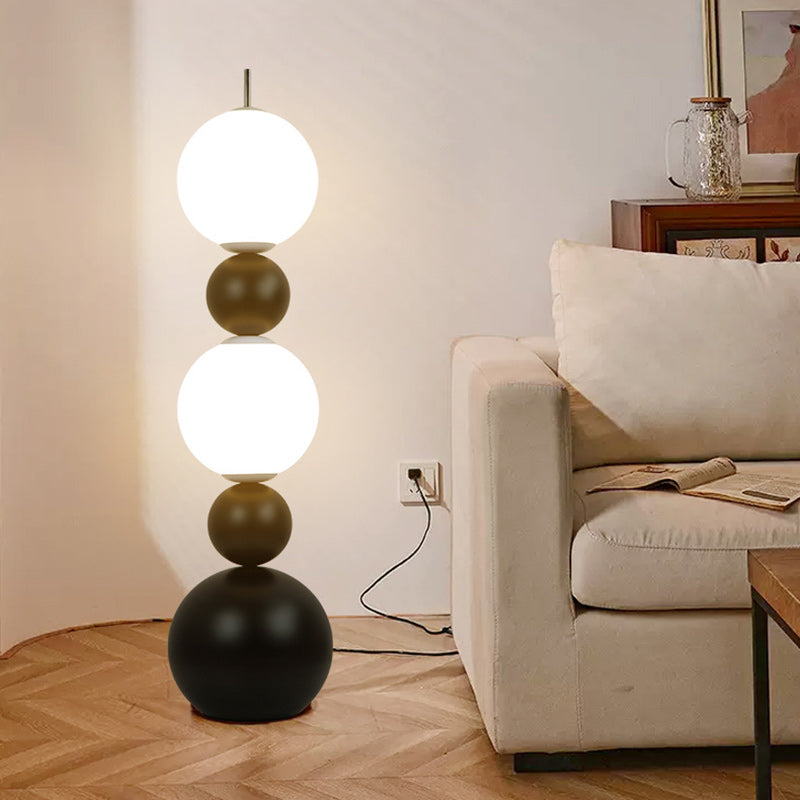 Iron Acrylic Gourd-Shaped Ball Floor Lamp