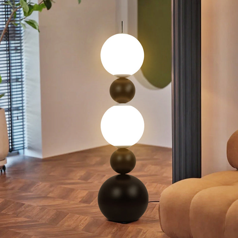 Iron Acrylic Gourd-Shaped Ball Floor Lamp
