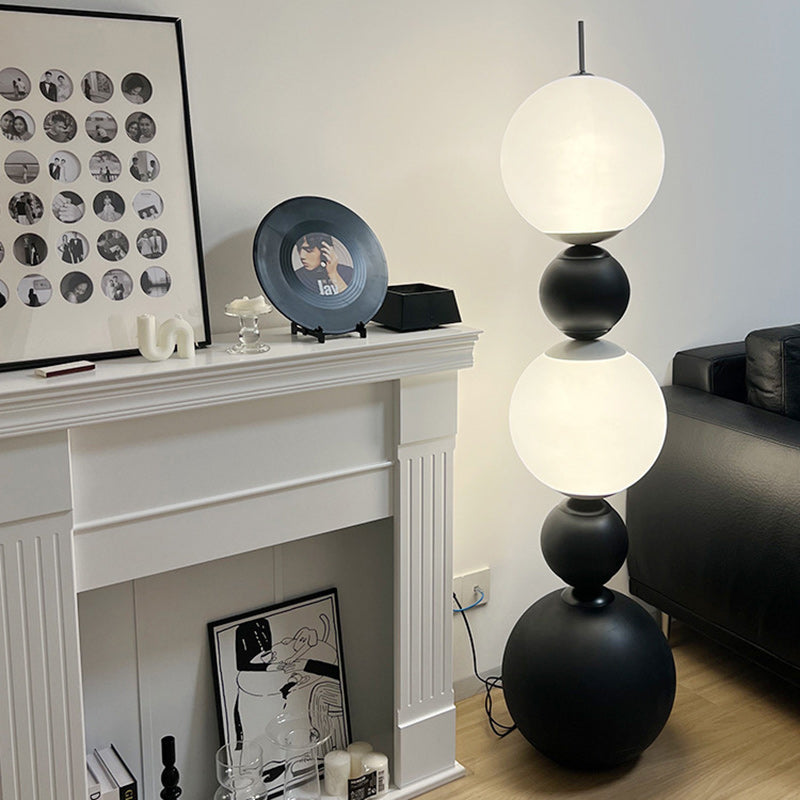 Iron Acrylic Gourd-Shaped Ball Floor Lamp