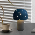 Battery Metal Glass Hollow Table Lamp