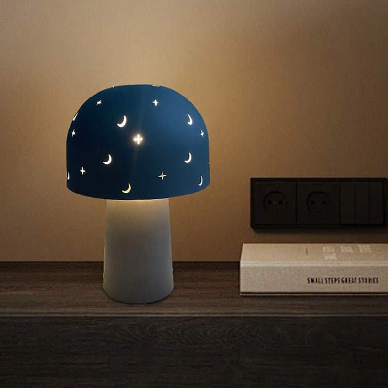 Battery Metal Glass Hollow Table Lamp