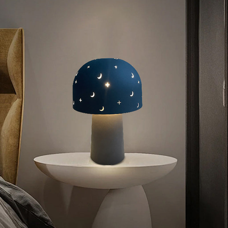 Battery Metal Glass Hollow Table Lamp