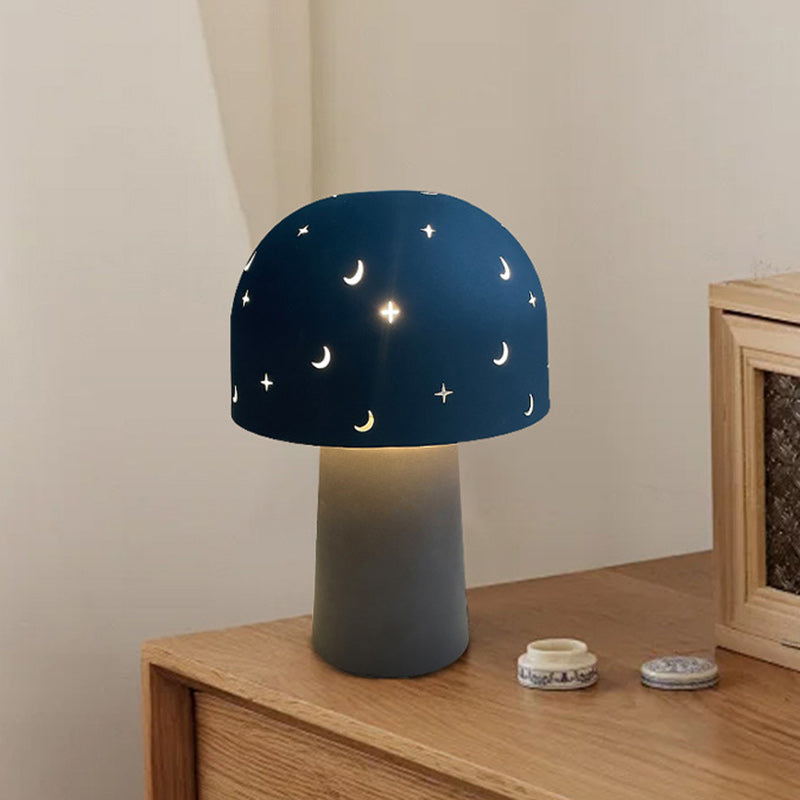 Battery Metal Glass Hollow Table Lamp