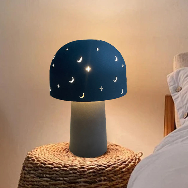Battery Metal Glass Hollow Table Lamp