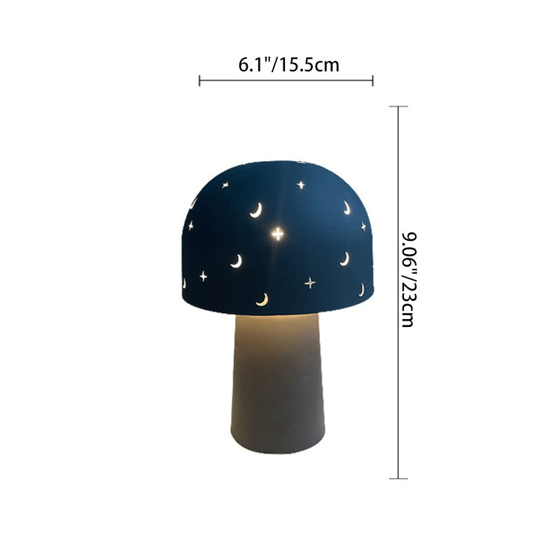 Battery Metal Glass Hollow Table Lamp