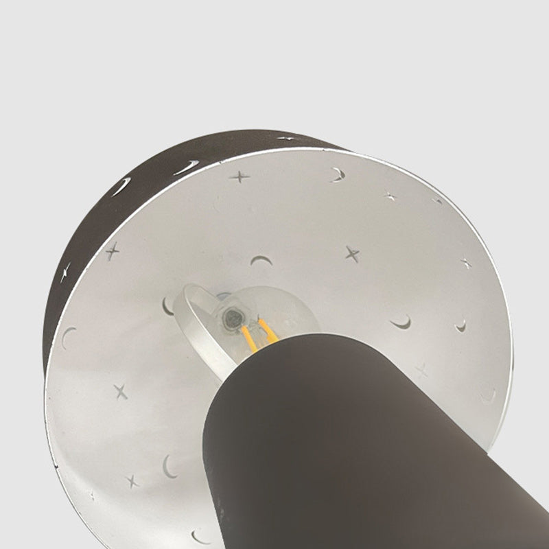 Battery Metal Glass Hollow Table Lamp