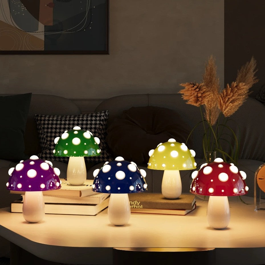 Rechargeable Iron PC Mushroom Table Lamp
