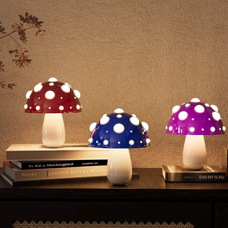 Rechargeable Iron PC Mushroom Table Lamp