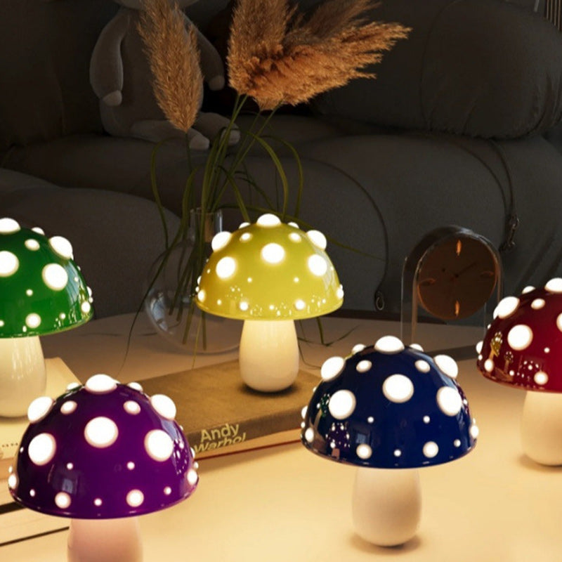 Rechargeable Iron PC Mushroom Table Lamp