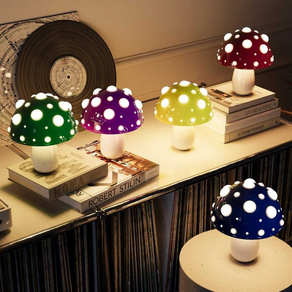Rechargeable Iron PC Mushroom Table Lamp