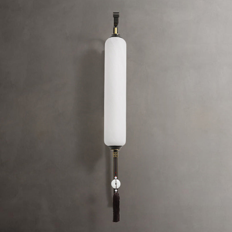 Brass Glass Jade Tassel Wall Lamp