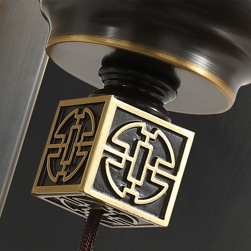 Brass Glass Jade Tassel Wall Lamp