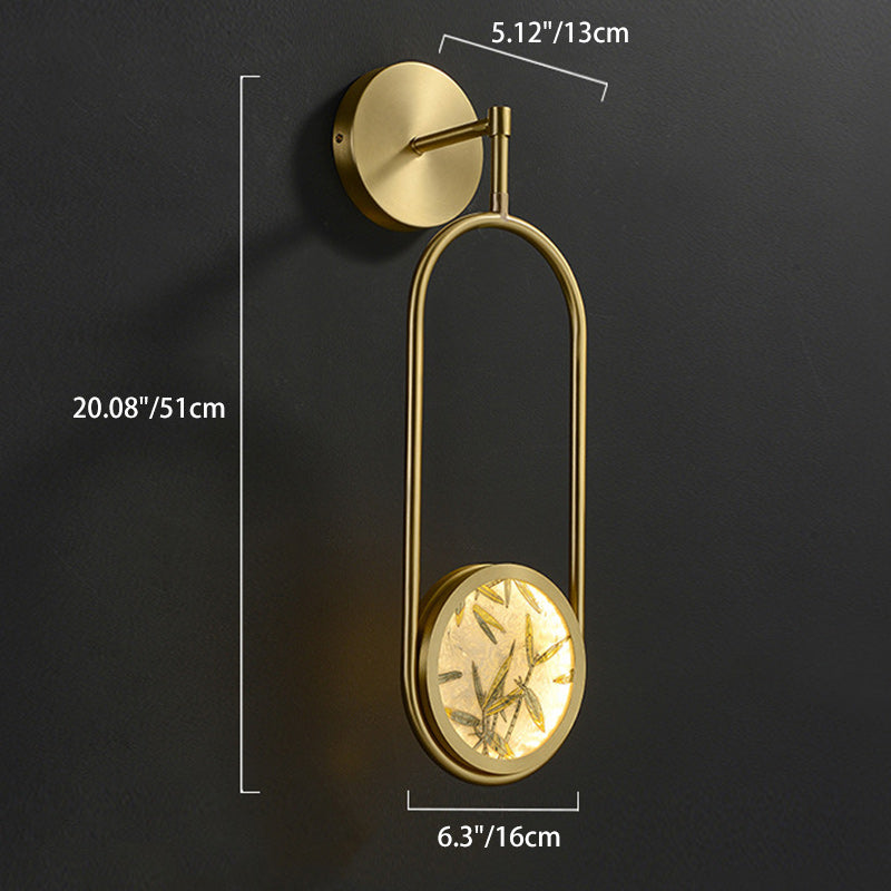 Brass Aluminum Glass Oval Wall Lamp