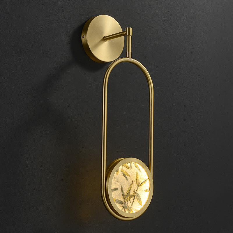 Brass Aluminum Glass Oval Wall Lamp