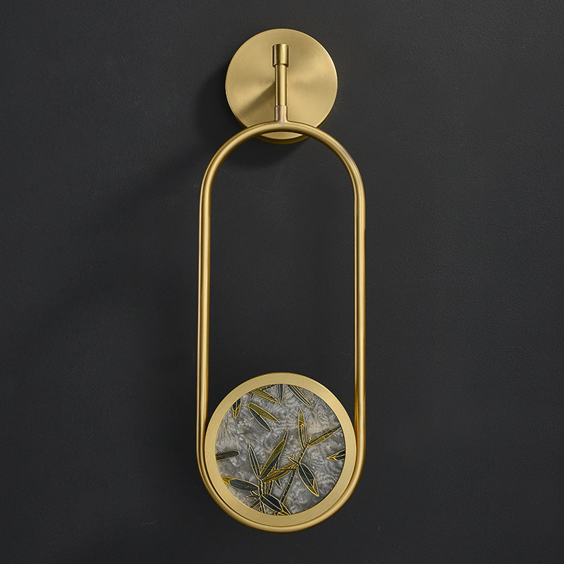 Brass Aluminum Glass Oval Wall Lamp