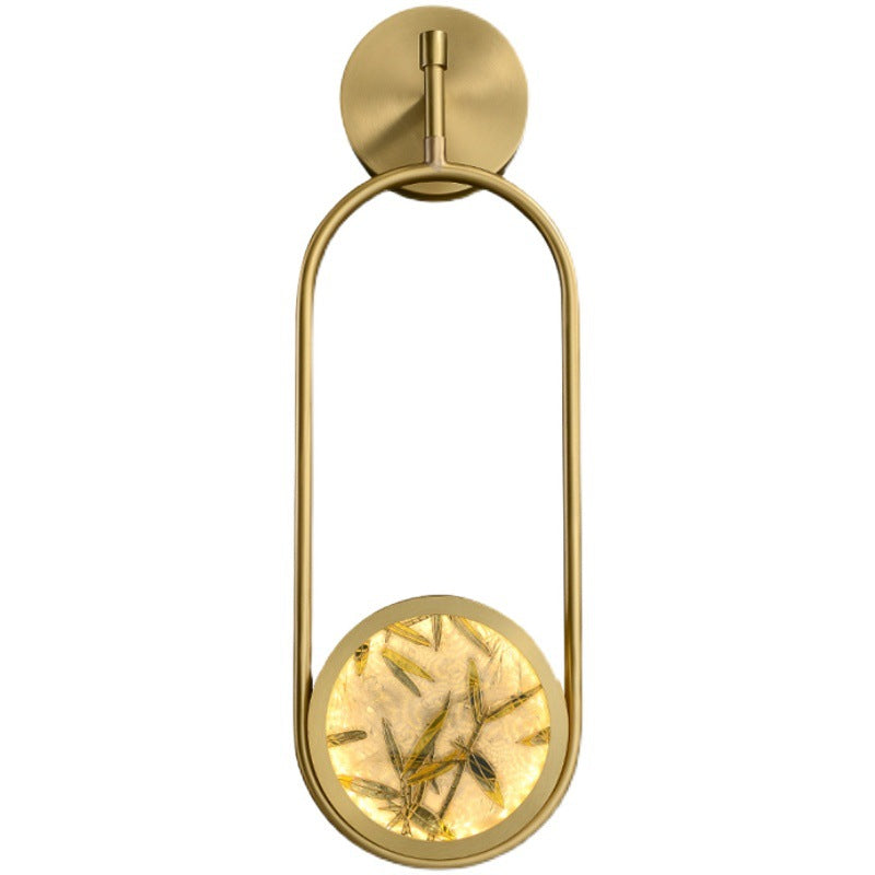 Brass Aluminum Glass Oval Wall Lamp
