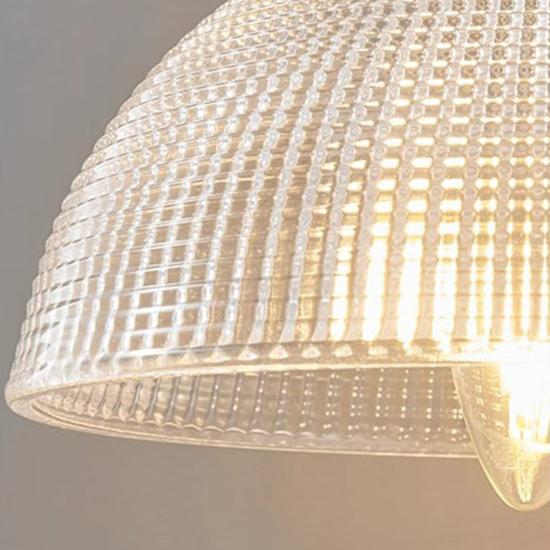 Brass Glass Semi-Circular Trumpet Wall Lamp