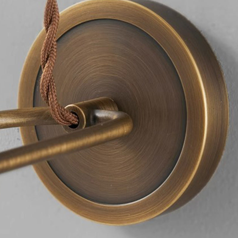 Brass Glass Semi-Circular Trumpet Wall Lamp