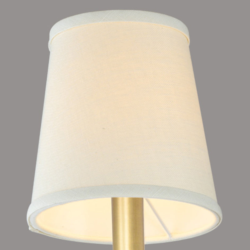 Brass Fabric Cylindrical Bedroom Wall Lamp
