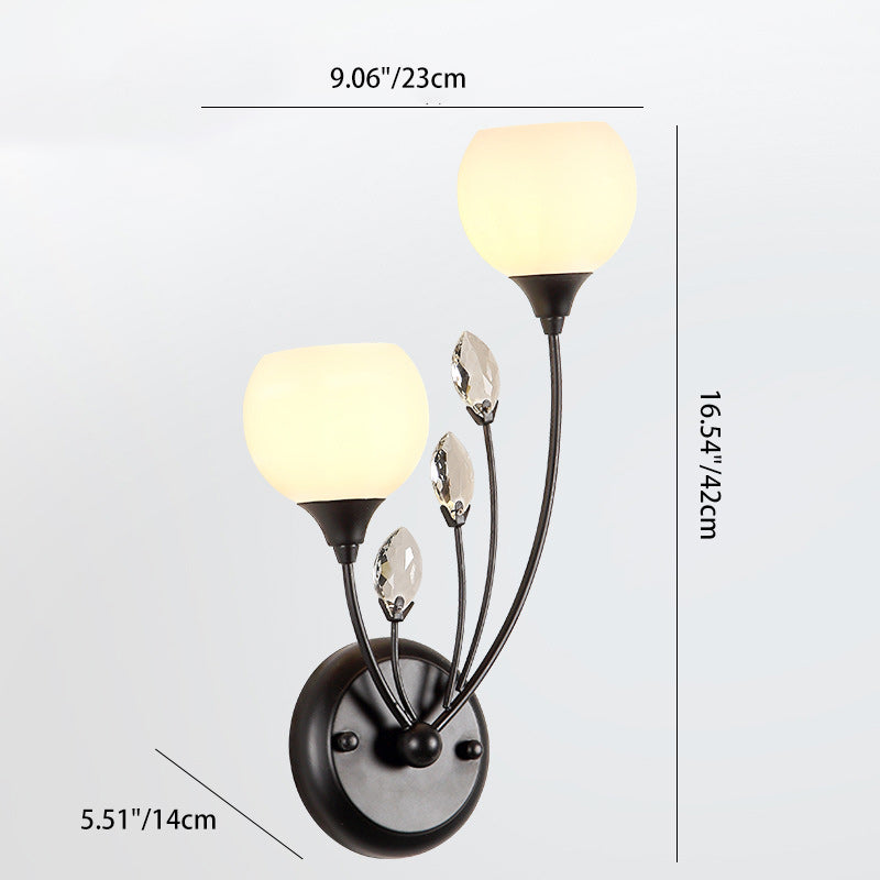 Glass Crystal Iron Bubble Wall Lamp