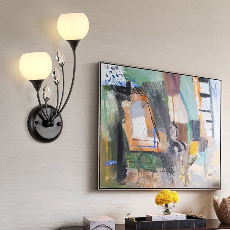 Glass Crystal Iron Bubble Wall Lamp