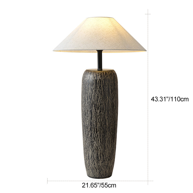 Ceramic Fabric Jar Cone Floor Lamp