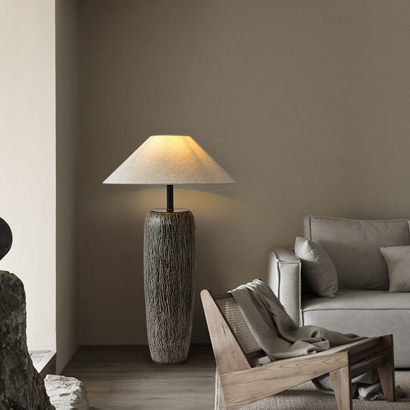 Ceramic Fabric Jar Cone Floor Lamp