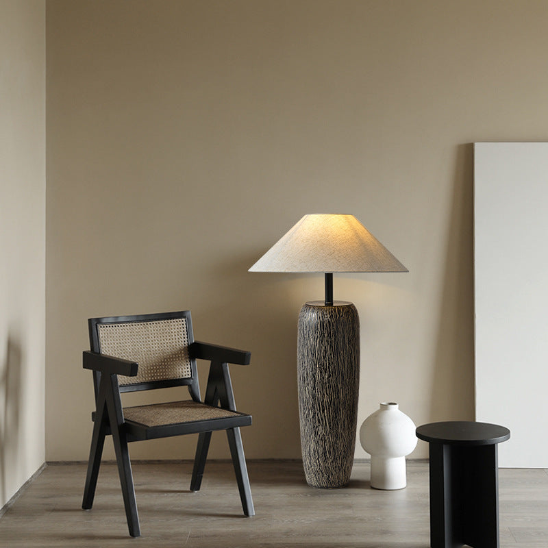 Ceramic Fabric Jar Cone Floor Lamp