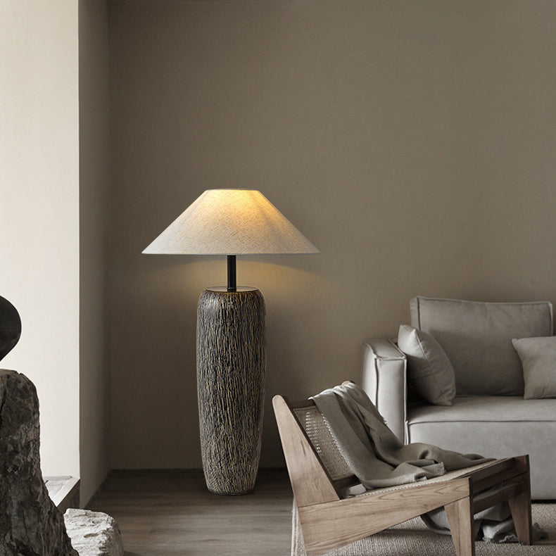 Ceramic Fabric Jar Cone Floor Lamp