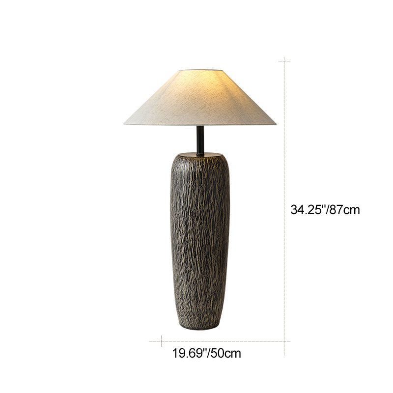 Ceramic Fabric Jar Cone Floor Lamp
