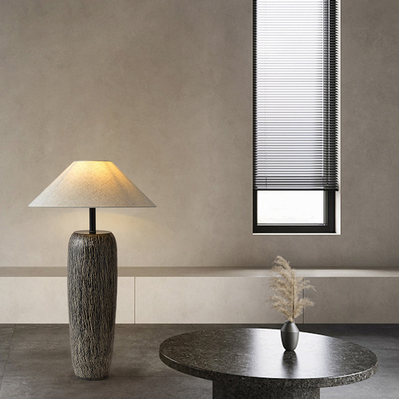 Ceramic Fabric Jar Cone Floor Lamp