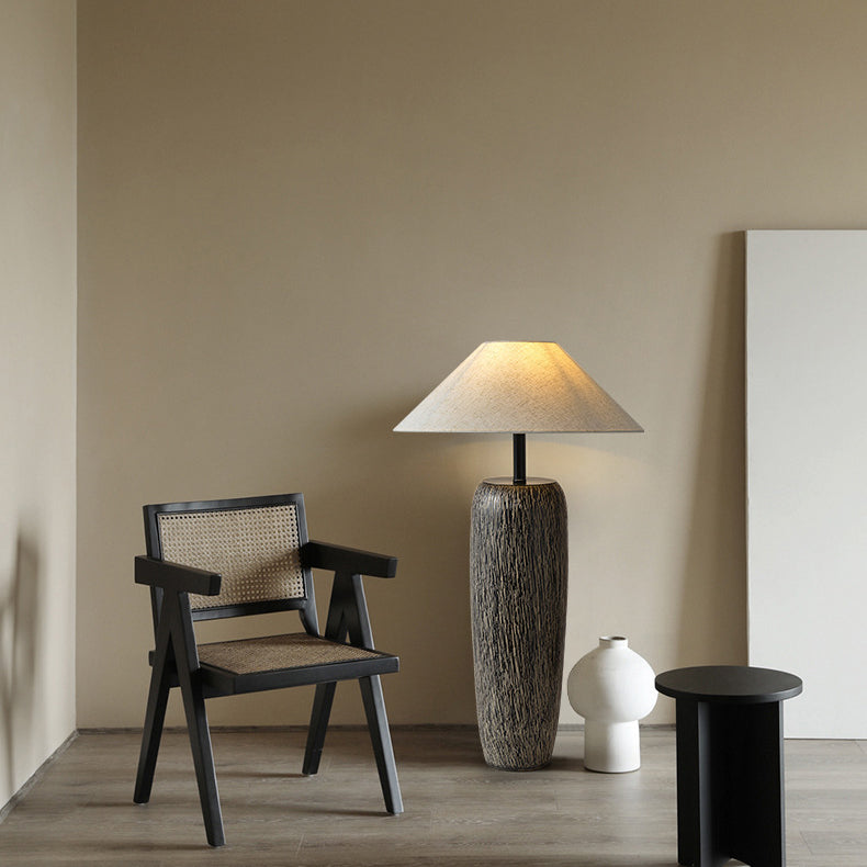 Ceramic Fabric Jar Cone Floor Lamp