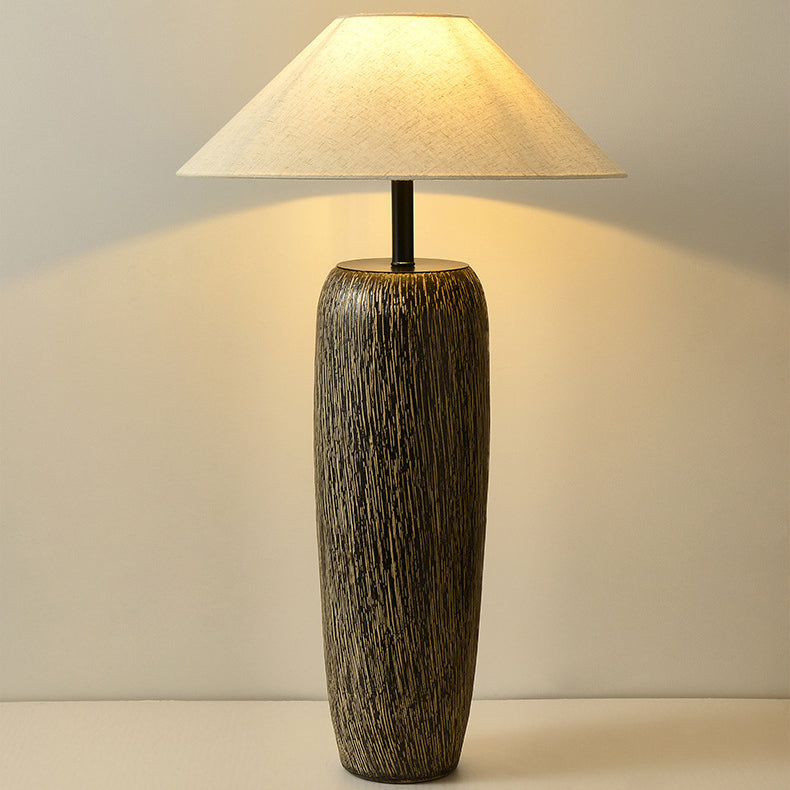 Ceramic Fabric Jar Cone Floor Lamp