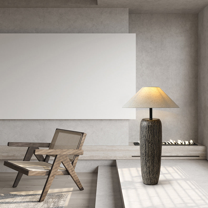Ceramic Fabric Jar Cone Floor Lamp