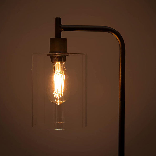 Iron Glass Pillar Living Floor Lamp